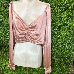Sily Pink Ruched Top Women's Size Extra Large